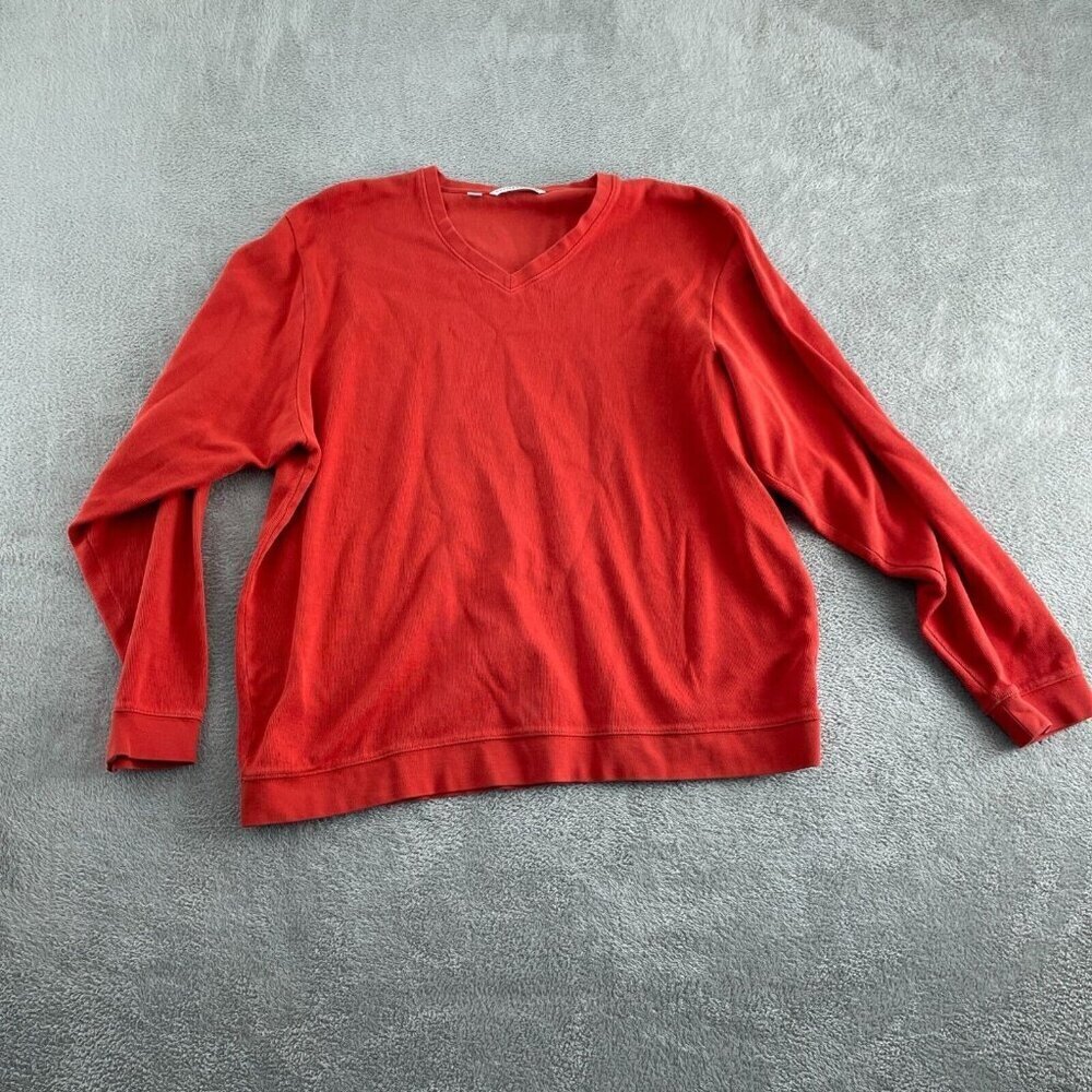 Cutter & Buck Mens Red V-Neck Pullover Sweater XXL 100% Cotton  0978